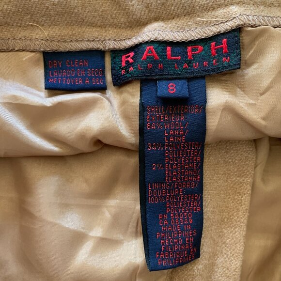 VINTAGE 90s RALPH by Ralph Lauren Wool Wide Leg Trousers Women's Size 8 RARE - Picture 4 of 11